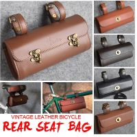 Vintage Leather Bicycle Front Tube Frame Bag Retro Bike Saddle Bag Handbar Bag Hangback Tool Bag Black Saddle Bag