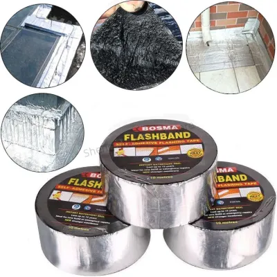 Aluminum Foil Asphalt waterproof tape High Temperature Super Resistant Waterproof Self Adhesive seal Wall Crack Roof Pipe Repair