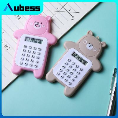 Student Calculator Portable Hangable Scientific Calculator Easy To Carry For School Students Counter Accounting Tool Bear Shape Calculators