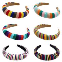 【CW】 Knitting Headband Sponge Hairband Adult Wool Knit Strip Hair Band Patchwork Accessories Turban