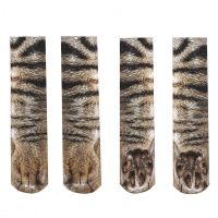 、’】【= Unisex Child  3D Print Animal Paw Socks Cat Dog Dinosaur Tiger Paw Socks For Women Men Kids Funny Casual