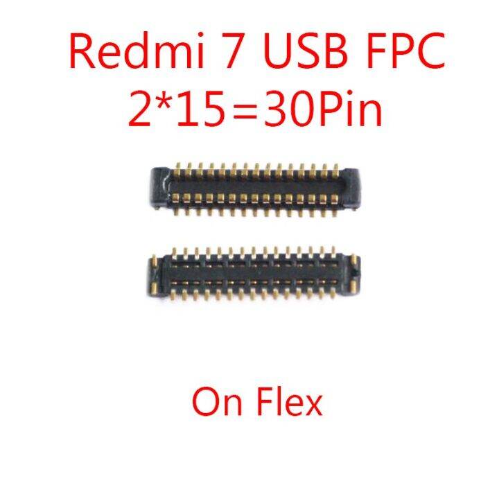 2ชิ้น30-40ขาหน้าจอแอลซีดี-fpc-บนเมนบอร์ดสำหรับ-xiaomi-redmi-7-7a-redmi7-redmi7a-usb-บอร์ดขั้วต่อแบตเตอรี่แบบเฟล็กซ์