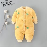 ✠✱ Zafille-Macacão de flanela infantil do bebê macacão pelúcia recém-nascido infantil pijama meninos e meninas 0-18M inverno