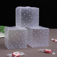 2050pcs 6X6X6cm Square PVC Transparent Dot Plastic Dragee Candy Gift Box Deco Mariage Wedding Party Bonbonniere Gift Bags