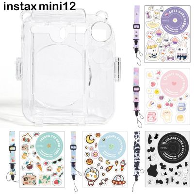 เคสป้องกันสำหรับกล้องฟิล์มสำเร็จรูป Fujifilm Instax Mini 12ฝาปิดคริสตัลใสพร้อมกระเป๋าใส่ภาพ/Tali Bahu/สติกเกอร์ DIY