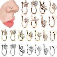 1Piece Stainless Steel Heart Clip On Nose Ring Star Fake Nose Piercing Clip On Cross Nose Clip Fake Jewelry Faux Piercing Nez Body jewellery