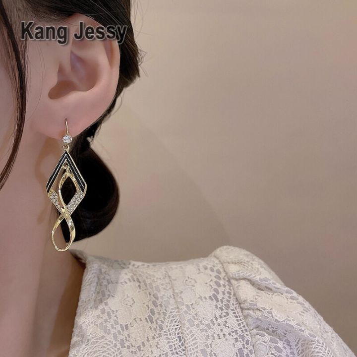 kang-jessy-ประเทศเกาหลีใต้-ins-ต่างหูเพชรรูปเพชรผู้หญิง-s925-ต่างหูพู่ยาว