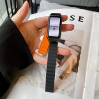 สายรัดซิลิโคนแม่เหล็กสำหรับ Huawei 8 7 6 Strap Honor Band 6 Smart Band สายข้อมือสำหรับเปลี่ยน