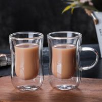 80Ml European Double Coffee Mug Heat-Resistant Double Glass Cappuccino Cup Milk Cup Juice Cup New Cafe Office