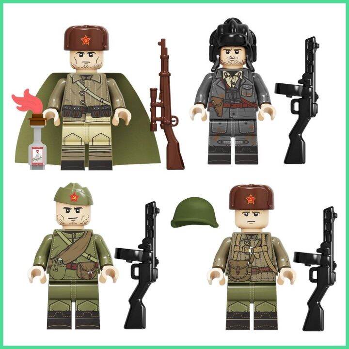 WW2 Militarys Soldiers Blocks Soviet China France Figures Legos Bricks ...