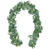 5-Pack 6.5ฟุตยูคาลิปตัสประดิษฐ์พร้อม Willow Garland พืชเถาปลอมพร้อมใบ Faux Silver Dollar Greenery