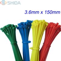 500 pcs 3.6 x 150 mm Plastic Nylon Zip Ties Colorful Wire Organizer Cable Ties for Computer Wire Management