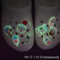 hot【DT】✹◐  1pcs glowing croc charm shoe decoration Accessories jibz medical box pill stethoscope syringe tooth unisex gift