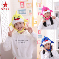 SZWL Cute Short Plush Shark Shaped Headgear Photo Props Costume Hat