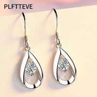 Zircon Water Drop Earrings For Women Silver Color Long Dangle Hanging Earring Fashion Wedding Ear Jewelry Brincos Birthday Gift