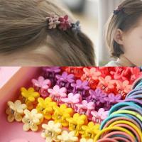 220Pc/set Candy Color Girls Hair Clip Rope Ponytail Kids Holder Accessories No Hair box T5I6