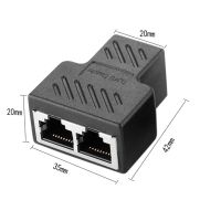 Rj45เครือข่ายพอร์ตสายเคเบิลตัวแยกสายเคเบิลเครือข่ายตัวขยายปลั๊กตัวแปลงขั้วต่อ (8แกน) แบ่งออกเป็นสองสายอะแดปเตอร์แยก