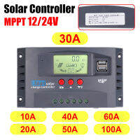 เครื่องควบคุมการชาร์จพลังงานแสงอาทิตย์10A-100A 12V/24V MPPT 50V DC ตัวควบคุม PV หน้าจอสีสันแผงโซล่าสำหรับลิเธียม Lifepo4เจลตะกั่วกรด