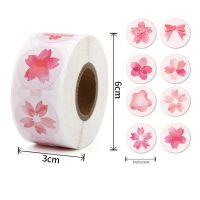 100-500PCS Cherry Blossom Sticker Wedding/birthday/holiday Party Gift Sticker Decor Envelopes Sealed Baking Label Craft Supplies Stickers  Labels