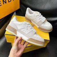 2023 thick-soled sports shoes Fendiˉcasual shoes womens flow shoes leather small white shoes niche retro