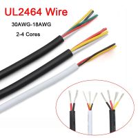 2/5M Black UL2464 Sheathed Wire Cable 30 28 26 24 22 20 18 AWG Copper Signal Cable 2 3 4 Core Soft Electronic Audio Wire Wires Leads Adapters