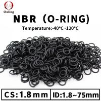 CS1.8 ID1.8-75 NBR O Ring Seal Gasket Thickness Oil and Wear Resistant Automobile Petrol Nitrile Rubber O-Ring Waterproof Black Bearings Seals