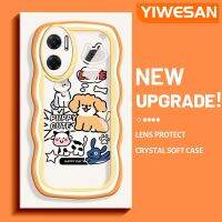 YIWESAN เคสสำหรับ Xiaomi รุ่น MI Xiaomi MI Redmi 10 5G Note 11E 5G Redmi 11 Prime เคสการ์ตูนน่ารักลูกสุนัขแมวดีไซน์ใหม่สีครีมคลื่นขอบกันกระแทกแบบใสนิ่มเคสมือถือโปร่งใสลายกล้องถ่ายรูปฝาครอบป้องกันอ่อนโยนแบบเรียบง่าย