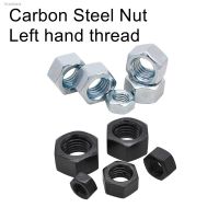 ◇◑ Left hand thread hex nut Carbon steel black and white Fine thread High Quality Metric M3 M4 M5 M6 M8 M10 M12 M14 M16 M18 M20