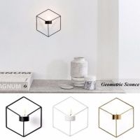 Nordic Simple Iron Art Geometric Candle Holder Wall Hanging Decorative Ornament Creative Home