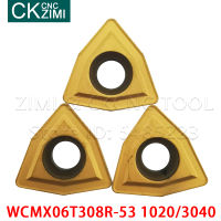 WCMX06T308R-53 1020 3040 BP010 WCMX06T308R CNC ใบมีดคาร์ไบด์ WCMX 06T308เจาะเครื่องมือกลึงคาร์ไบด์แทรก U ใบมีดเจาะ