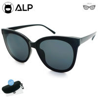 [โค้ดส่วนลดสูงสุด 100] ALP Sunglasses แว่นกันแดด Vintage Style รุ่น ALP-0088-BKS-BK (Black/Black)