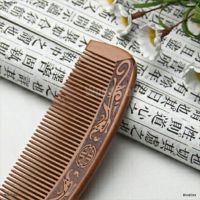 Natural Peach Wood Comb Close Teeth Anti-Static Head Massage Hair HealthTools