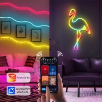 Tuya Wifi ควบคุม12โวลต์5เมตร RGB ที่มีความยืดหยุ่น DIY นีออนสมาร์ท Led S TRIP 300เซนติเมตร Led S TRIP 180 Blubs ไฟบลูทูธสี USB เปลี่ยน