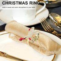 9 Pieces Christmas Napkin Rings Set Metal Christmas Napkin Holder Napkin Ring Decor