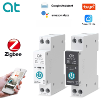 TUYA ZigBee พร้อมระบบวัดแสง Smart Circuit Breaker 1P 63A DIN Rail สำหรับสมาร์ทโฮมสวิตช์ควบคุมระยะไกลไร้สายโดย Smart Life APP-Pujeu