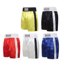 s Thai Boxing Shorts Boxeo Men Women Kickboxing MMa Fitness Combat Trunks Striped Training Fight Grappling Crossfit Pants