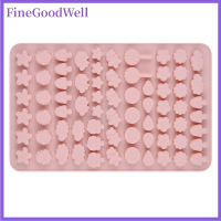 FineGoodWell 70ช่องแม่พิมพ์แบบซิลิโคนสำหรับทำเค้กช็อกโกแลตแม่พิมพ์ทำลูกอมเหนียวหนึบพร้อมหลอดหยดแบบทำมือรูปดาวอมยิ้มรูปไดโนเสาร์ทำไอศครีม