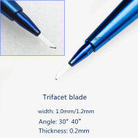 1เซ็ตจักษุแพทย์ Trifacet ใบมีดไพลิน Trifacet มีดไทเทเนียมจับจักษุแพทย์ Microsurgical ใบมีดเครื่องมือ