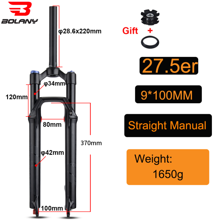 bolany-ฟอร์กจักรยานลมเดี่ยวพร้อมรีเบรนเดอร์-mtb-ด้านหน้าช่วงล่าง34มม-27-5-29นิ้วตรง-เรียว-rl-lo-จักรยานปล่อยเร็ว