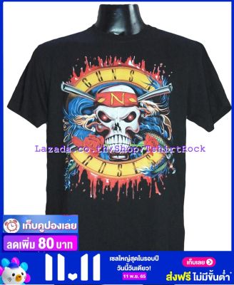 เสื้อวง GUNS N ROSES กันส์แอนด์โรสเซส ไซส์ยุโรป เสื้อยืดวงดนตรีร็อค เสื้อร็อค  GUN350 ไม่มีข้าง