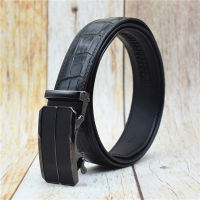 Real Crocodile Genuine Leather Belt Men Black 3.4CM Width Automatic Buckle Designer Belt for Men Strap Length 100-125CM