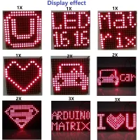 โมดูลแสดงผลขนาดเล็ก16X16จุดเมทริกซ์ Led พิกเซลสีแดงไดรเวอร์74Hc595หลอด Nixie สำหรับ Mega2560 Arduino Uno เนื่องจากราสเบอร์รี่ Pi