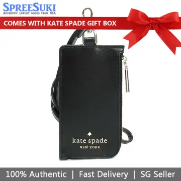 Buy Kate Spade Staci Card Case Lanyard Wlr00139 Black 2023 Online