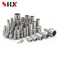 Stainless Steel Male BSP Male NPT Female 1/2" 3/4" Thread Pipe Fitting Barb Hose Tail Connector 12mm Tools Accessory Pipe Fittings Accessories