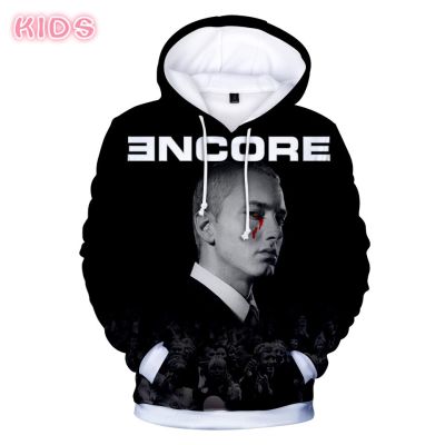 Eminem Hoodies เสื้อกันหนาวผู้ชาย/ผู้หญิงพัดลมแฟชั่น Streetwear ยาวฤดูใบไม้ร่วงฤดูหนาว Wram Hooded Tops Eminem 3D พิมพ์เด็ก pullover