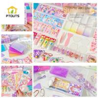 PTOUTS ชุดการ์ด Goo ทำด้วยมือแบบ DIY สติกเกอร์การ์ตูนอะคริลิค Gooka ชุดสติ๊กเกอร์คู่มือวัสดุสติกเกอร์น่ารักชุด Guka ของขวัญสาว