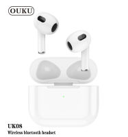 NEW OUKU UK08 Headset compact qulity หูฟังบลูทูธ หูฟังบลูทูธไร้สาย กล่องชาร์จไร้สาย  ชุดหูฟังบลูทูธ พร้อมส่งของแท้