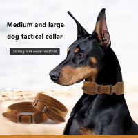 Durable Tactical Dog Collar Cowhide Adjustable Military Collar Leash Medium Large Dog German Shepherd Training Accessories