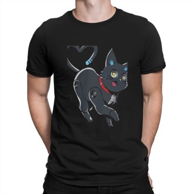 Men T-Shirt Cute little Black Cat Humor 100% Cotton Tee Shirt Short Sleeve Hi Fi RUSH Music Game T Shirt O Neck Clothing XS-4XL-5XL-6XL