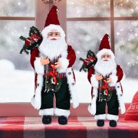 [Toy City] นวัตกรรมตุ๊กตาคริสต์มาส Santa Claus Figurine Doll Ornament Toy In Red Robe For Home Mall Decoration Gifts